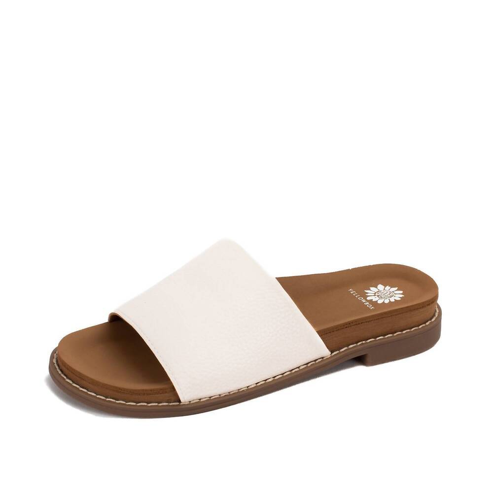 NEW YELLOWBOX women's shelly slide sandals in white - Picture 2 of 4